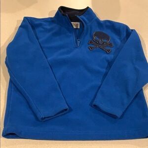 𝅺OLD Navy skull fleece boys blue 1/4 zip size small
